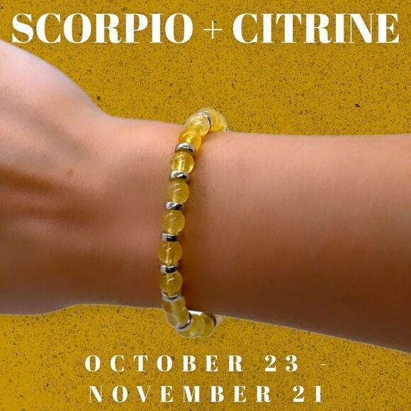 NWT Wool + Pepper Co. Scorpio + Citrine Bracelet - Zodiac x Gemstone Collection - Picture 11 of 13